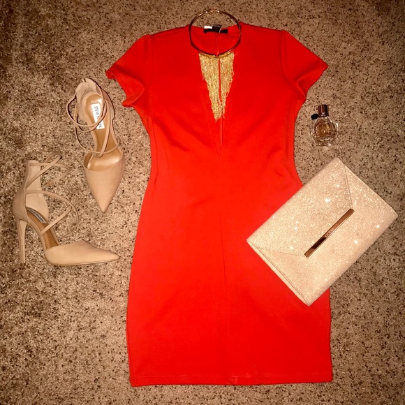 Plunging tangerine dress - F.21 NWT - Picture 2 of 4
